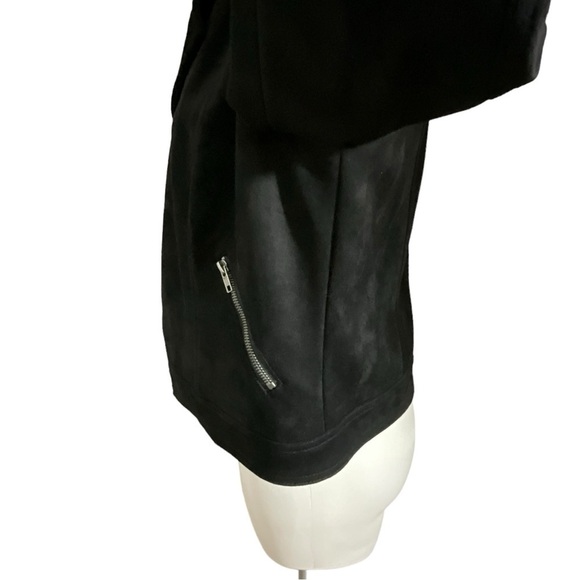 Philosophy Women Drape Front Moto Vegan Suede Jacket - Picture 11 of 13